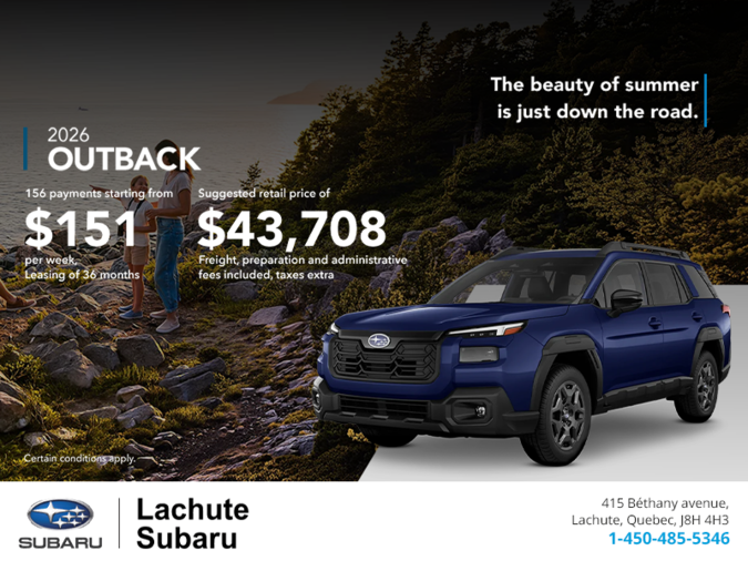 Get the 2026 Outback today!
