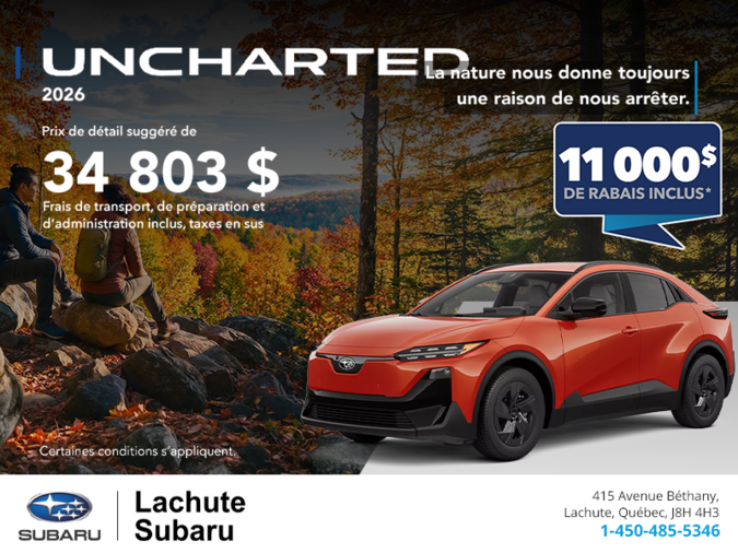 Subaru Uncharted 2026