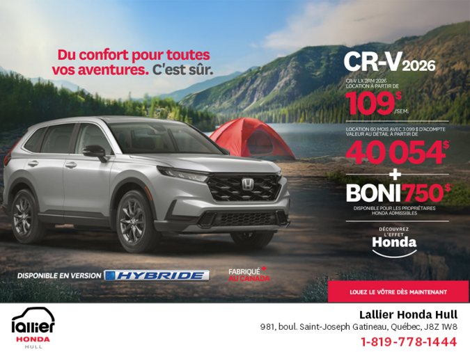 Obtenez le Honda CR-V 2026!
