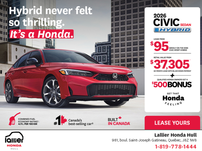 Get the 2026 Honda Civic Sedan Hybrid!