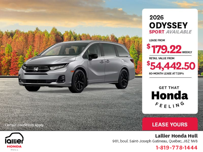 Get the 2026 Honda Odyssey!