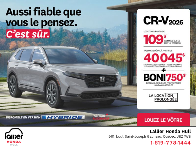 Obtenez le Honda CR-V 2026!