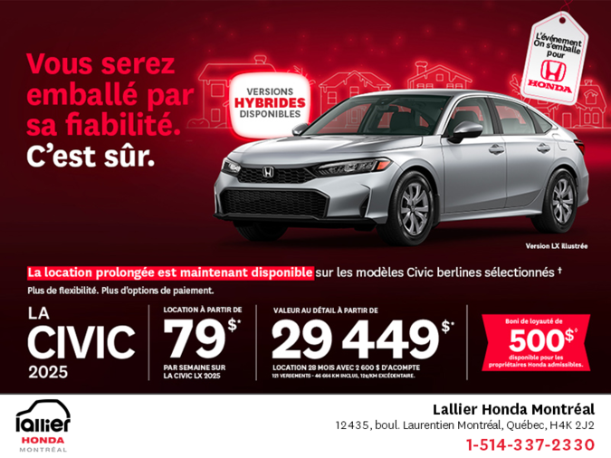 Obtenez le Honda Civic 2025 !