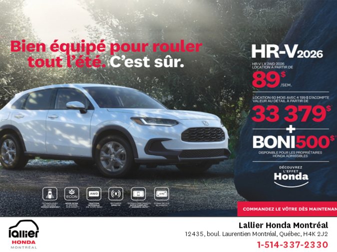 Obtenez le Honda HR-V 2026!