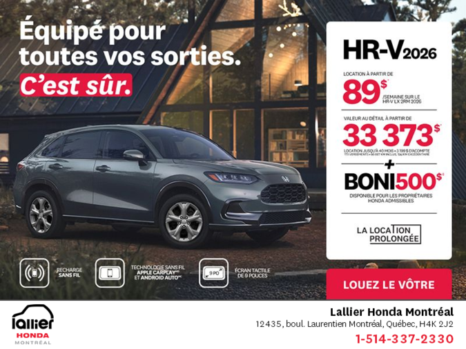 Obtenez le Honda HR-V 2026!