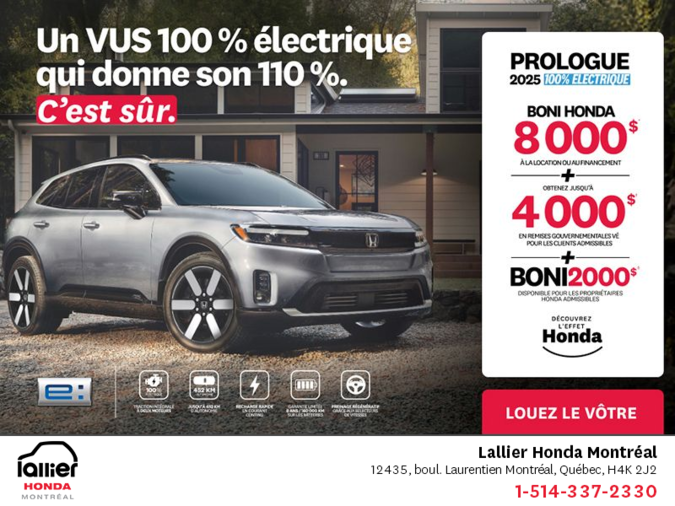 Obtenez le Honda Prologue 2025 !