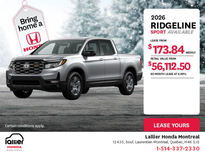 Get the 2026 Honda Ridgeline!