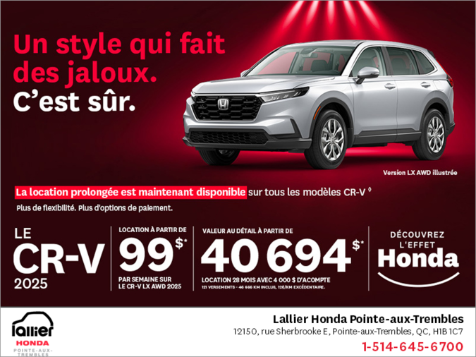 Obtenez le Honda CR-V 2025!