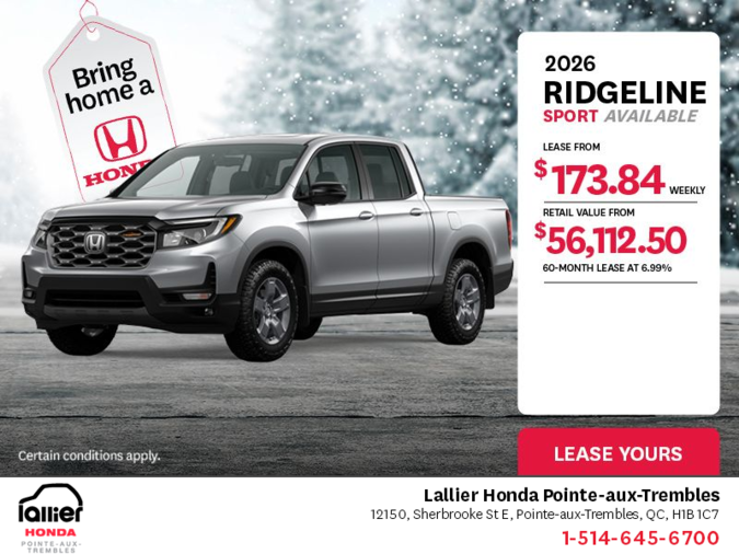 Get the 2026 Honda Ridgeline!