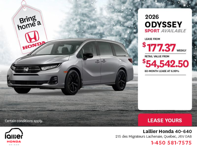 Get the 2026 Honda Odyssey!