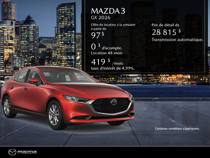 Procurez-vous le Mazda3 2026
