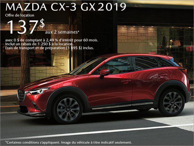 Procurez-vous le Mazda CX-3 2019 aujourd'hui!