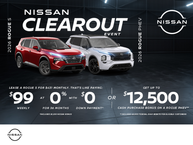 Get the 2026 Nissan Rogue S Today!