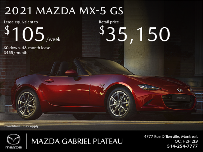 Mazda Gabriel Plateau - Get the 2021 Mazda MX-5!