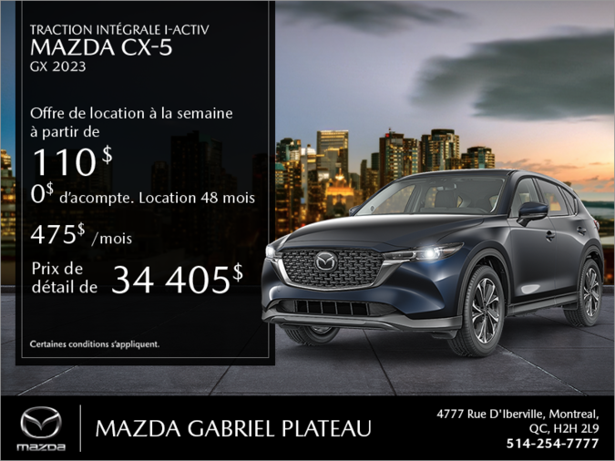 Mazda Gabriel Plateau - Procurez-vous le Mazda CX-5 2023!