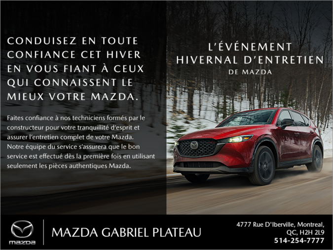 Mazda Gabriel Plateau - L'événement hivernal d'entretien de Mazda.