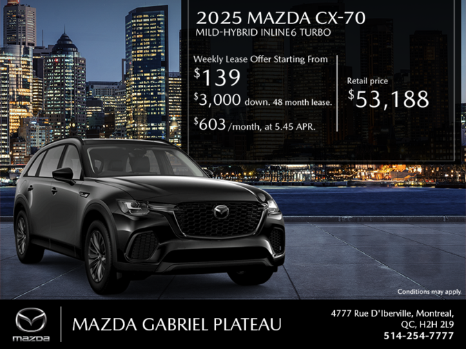 Mazda Gabriel Plateau - Get the 2025 Mazda CX-70 MHEV