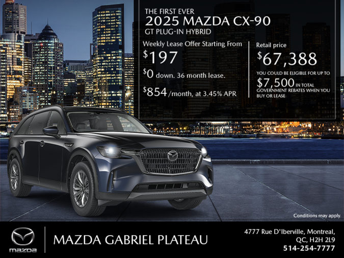 Mazda Gabriel Plateau - Get the 2025 Mazda CX-90 PHEV