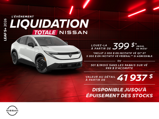 Obtenez la Leaf S+ 2026!