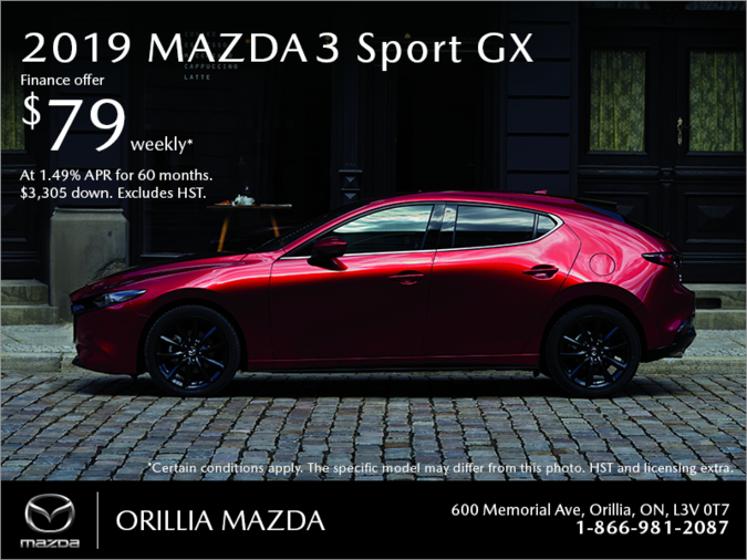 Orillia Mazda - Get the 2019 Mazda3 Sport Today!