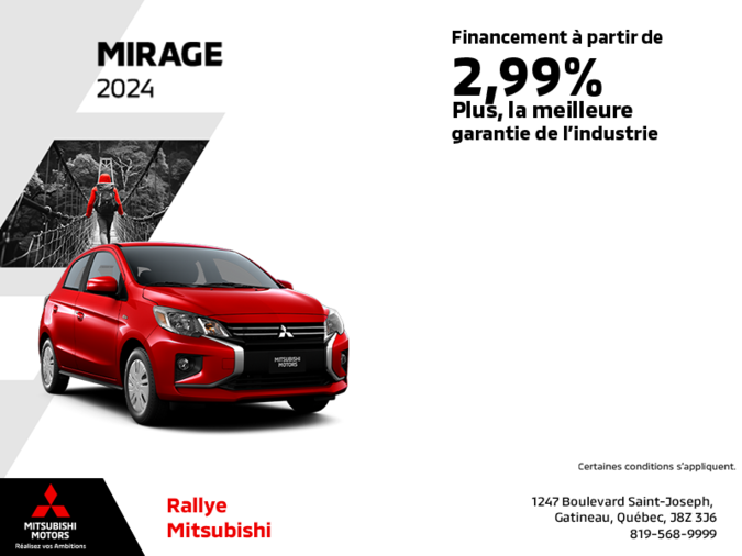 Procurez-vous le Mitsubishi Mirage 2024