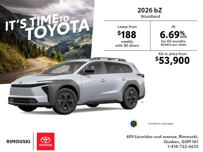 2026 Toyota bZ Woodland