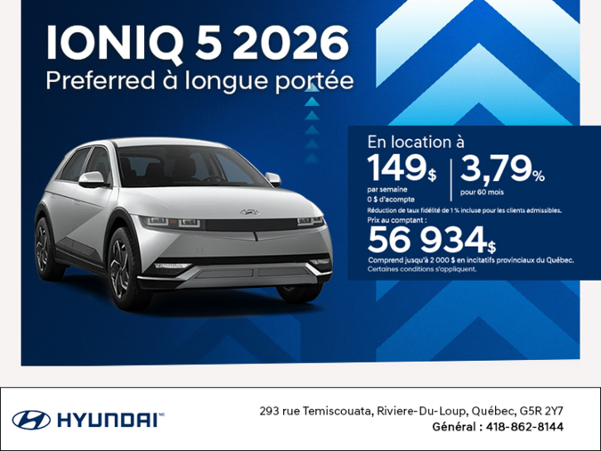 Procurez-vous le Hyundai Ioniq 5 2026