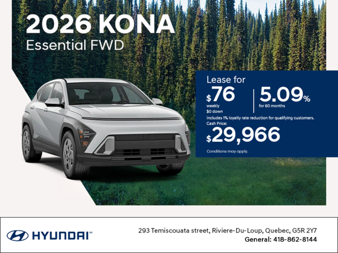 Get the 2026 Hyundai Kona