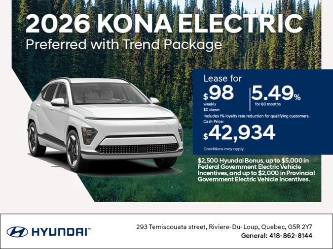 Get the 2026 Hyundai KONA Electric
