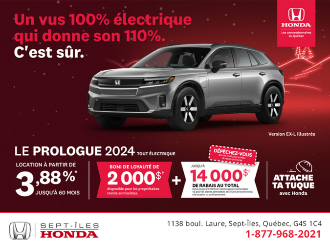 Obtenez le Honda Prologue 2024 !