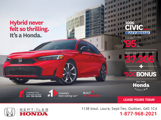 Get the 2026 Honda Civic Sedan Hybrid!