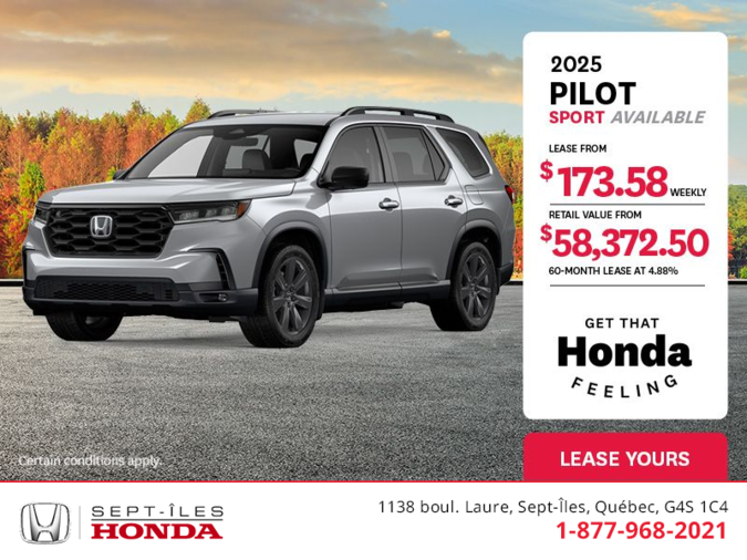 Get the 2025 Honda Pilot!