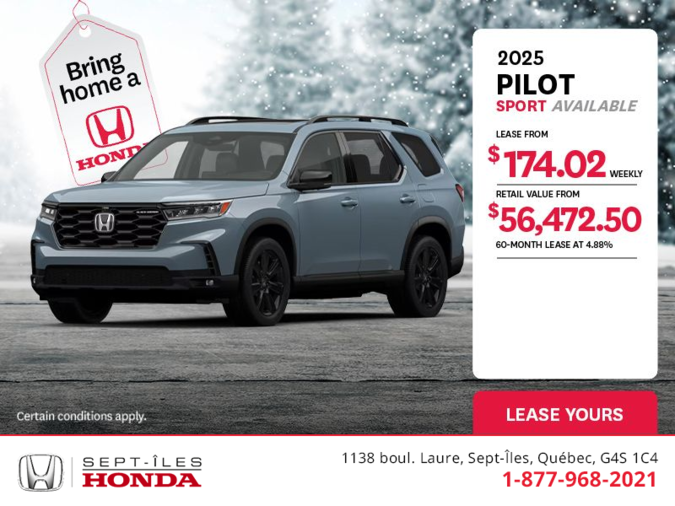 Get the 2025 Honda Pilot!