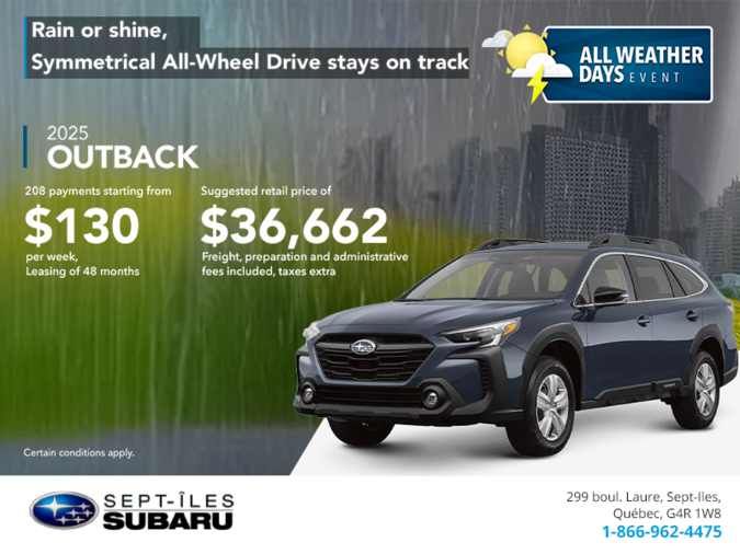 Get the 2025 Outback today!