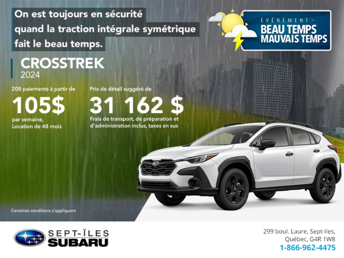 Procurez-vous le Crosstrek 2024!