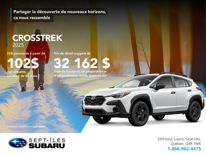 Procurez-vous le Crosstrek 2025!