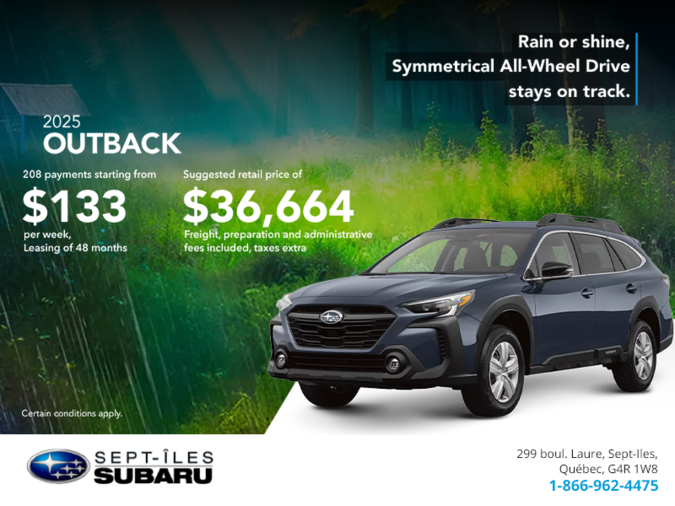 Get the 2025 Outback today!