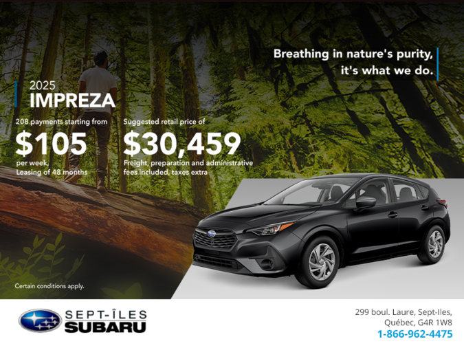 Get the 2025 Impreza!