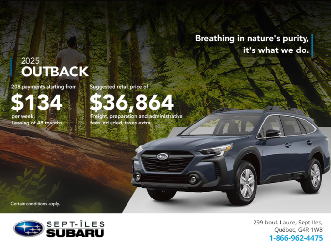Get the 2025 Outback today!