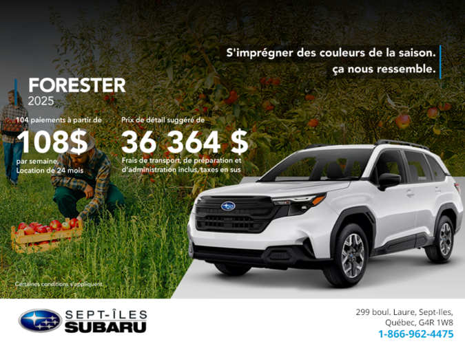 Procurez-vous le Forester 2025!