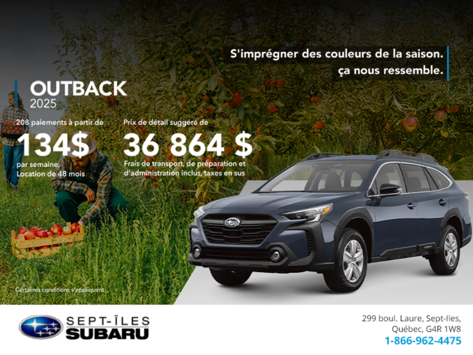 Procurez-vous le Outback 2025!
