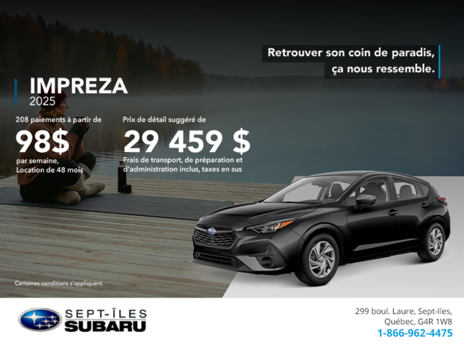 Procurez-vous la Impreza 2025!