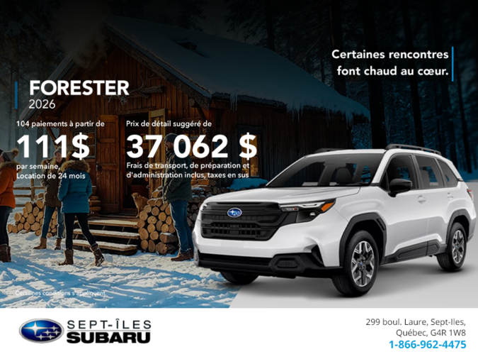 Procurez-vous le Forester 2026!
