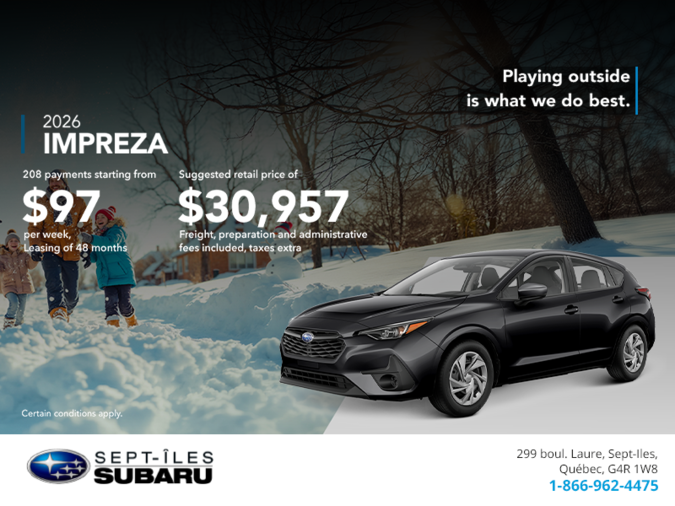 Get the 2026 Impreza!