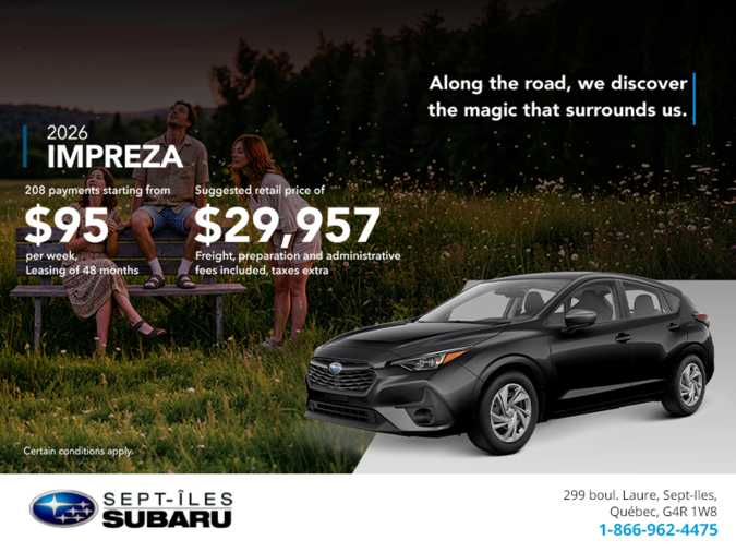 Get the 2026 Impreza!