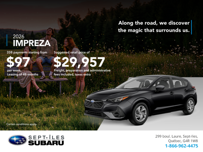 Get the 2026 Impreza!