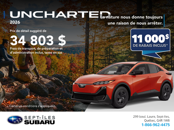 Subaru Uncharted 2026
