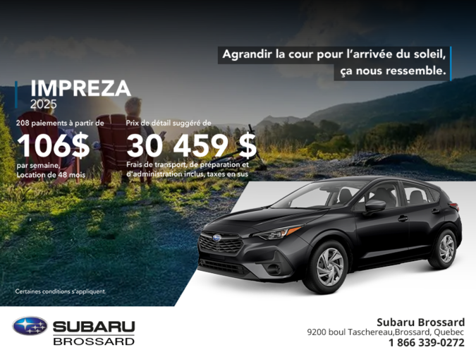 Procurez-vous la Impreza 2025!