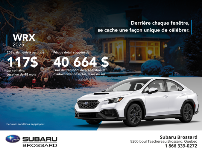 Procurez-vous la WRX 2025!
