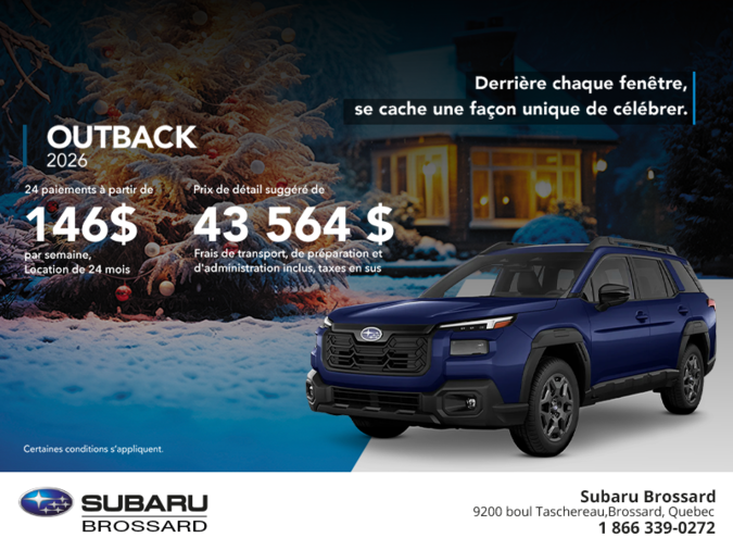 Procurez-vous le Outback 2026!